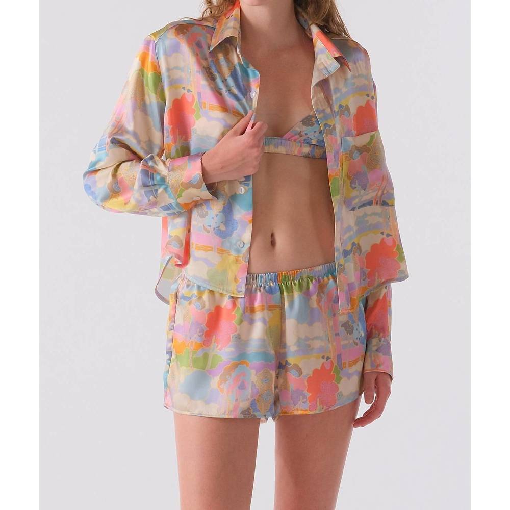NEW CISSA cissa silk boxer short in multi